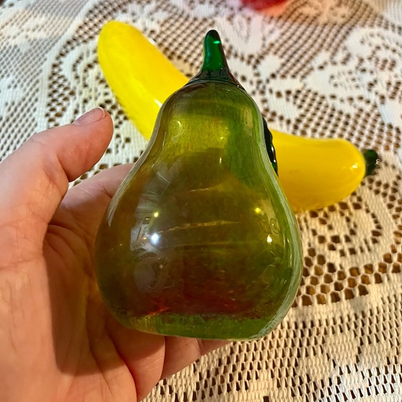 Vintage 70’s Murano Glass Fruit Banana Apple Pear - Art Glass Fruit - Picture 4 of 6